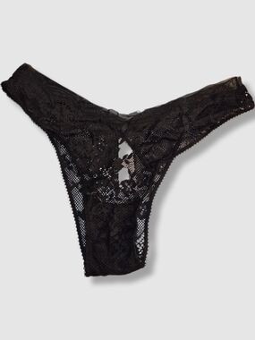 Victoria's Secret Black Lace Thong